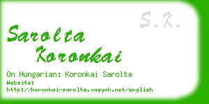 sarolta koronkai business card